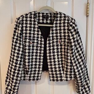 Tahari Black and White Checkered Blazer
